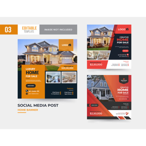 Creative Home social media post template design cover image.