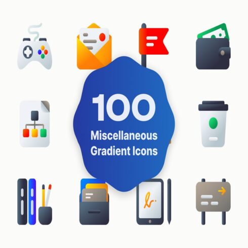 100 Multi-Category Vector Icons - Scalable SVG & 64x64 PNG Icon Bundle cover image.