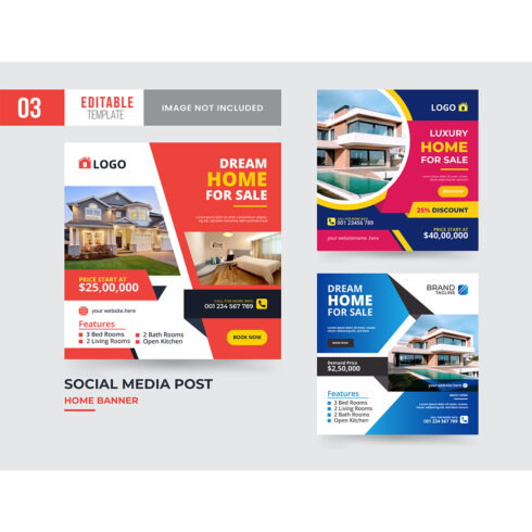 Dream home social media post template design cover image.