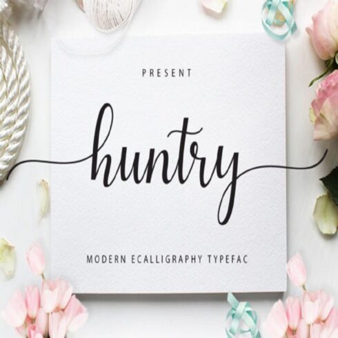 Huntry Font – Free Commercial Bold Handwritten Font for Cricut & Etsy cover image.