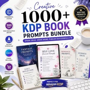 10,000+ KDP Book Ideas AI Prompts Bundle | Amazon KDP Publishing Niche Ideas, Low Content Journals, Planners & Coloring Books | ChatGPT Prompts cover image.