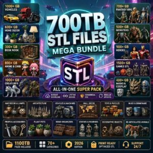 70M+ STL Files & 300TB 3D Print Library (Commercial Use) cover image.