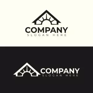 Minimalist Sun & Roof Logo Design | Mortgage, Roofing & Home Services Vector cover image.