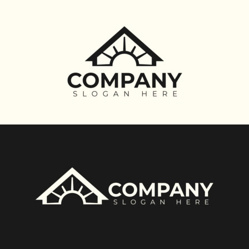 Minimalist Sun & Roof Logo Design | Mortgage, Roofing & Home Services Vector cover image.