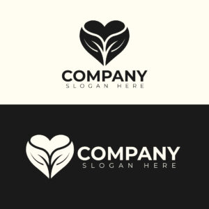 Eco Friendly Heart Leaf Logo Design | Organic, Natural & Sustainable Brand Vector cover image.