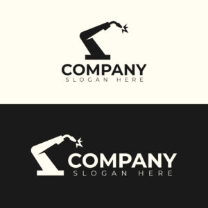 Welding Robot Arm Logo Design | Industrial Robotics, Automation & Manufacturing Vector cover image.