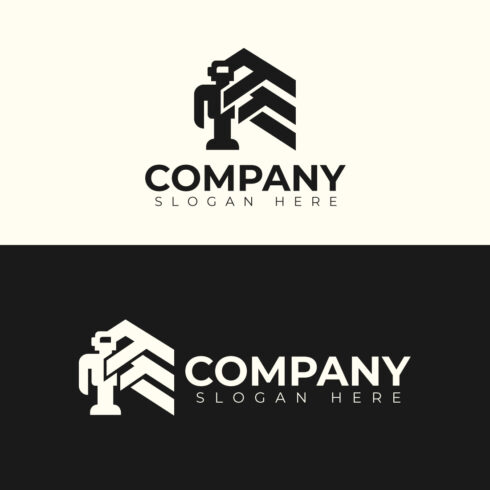 Geometric Robot & Building Architectural Logo Design | AI Robotics, Construction & Smart Technology Vector cover image.