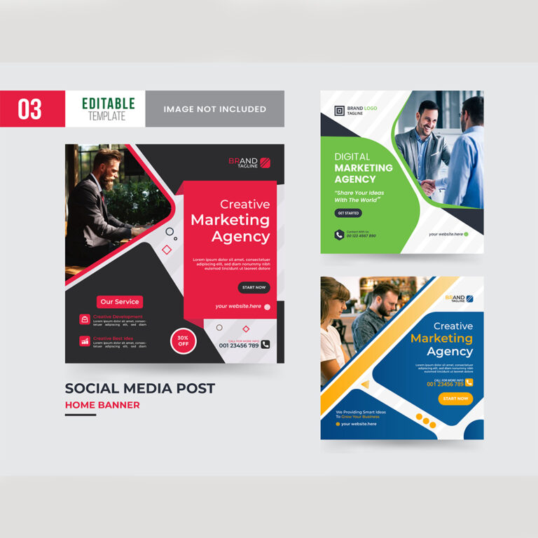 Creative social media post bundie template design cover image.