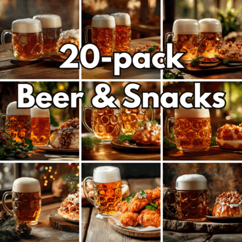 20-Pack Oktoberfest Beer and Traditional Snacks Backgrounds cover image.