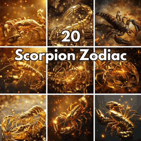 20 Scorpion Zodiac Digital Backgrounds, Astrology Star Constellation Wallpapers and Cosmic Scorpio Concept Art cover image.