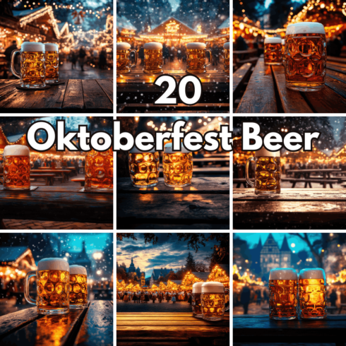 20 Oktoberfest Beer Digital Backgrounds, Bavarian Festival & Celebration Backdrop Papers cover image.