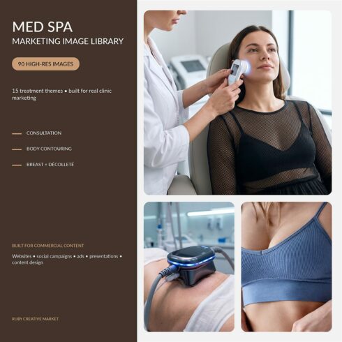 Premium Med Spa Marketing Image Library – 90 Aesthetic Treatment Photos cover image.