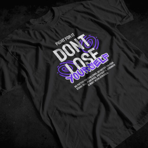 Dont Lose Yourself Motivational Graphic Design – Purple Cosmic Streetwear Typography cover image.