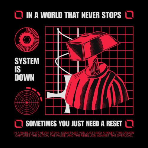 System Is Down Cyberpunk Graphic Design – Techwear Glitch Streetwear cover image.