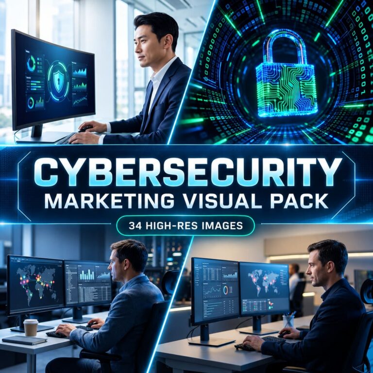 Cybersecurity Marketing Visual Pack – 34 High-Resolution Security Images cover image.