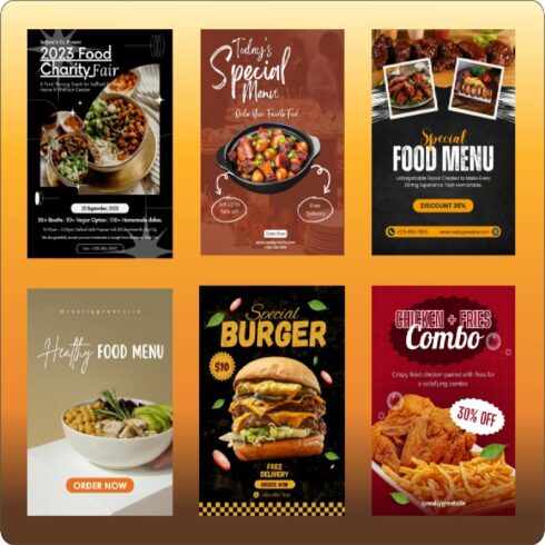 Food & Product Promotional Poster Bundle cover image.