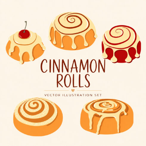 Cinnamon Rolls Bakery — Hand-Drawn Vector Illustration Set cover image.