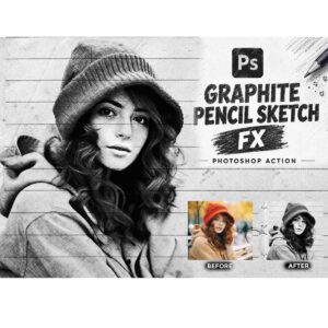 GRAPHITE PENCIL SKETCH FX — Photoshop Action cover image.