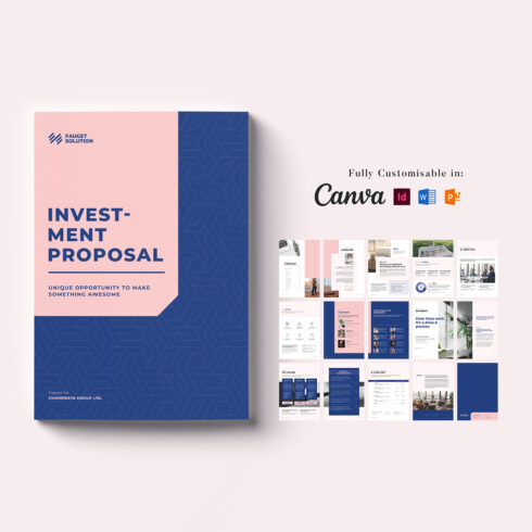 Business Proposal Template: Project Proposal, Case Study Brochure, Company Profile, Annual Report, Marketing Proposal Template (Editable in MS Word, Canva, InDesign, PowerPoint) cover image.