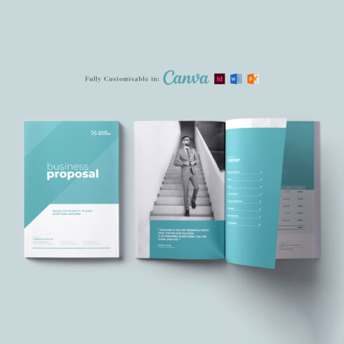 Business Proposal Template: Project Proposal, Case Study Brochure, Company Profile, Annual Report, Marketing Proposal Template (Editable in MS Word, Canva, InDesign, PowerPoint) cover image.