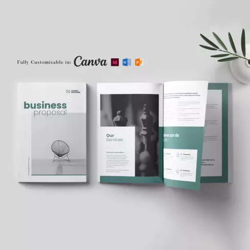 Business Proposal Template: Project Proposal, Case Study Brochure, Company Profile, Annual Report, Marketing Proposal Template (Editable in MS Word, Canva, InDesign, PowerPoint) cover image.