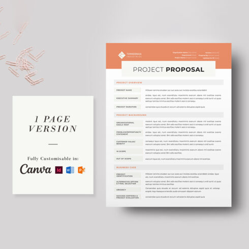 Business Proposal Template: Project Proposal, Case Study Brochure, Company Profile, Annual Report, Marketing Proposal Template (Editable in MS Word, Canva, InDesign, PowerPoint) cover image.