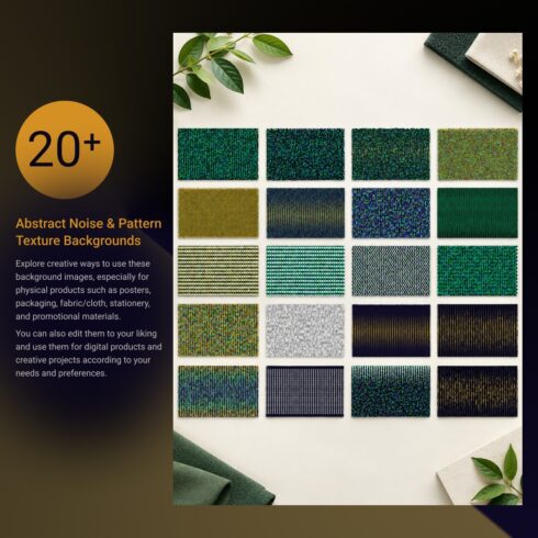 26 Abstract Noise & Pattern Texture Backgrounds for $6 cover image.