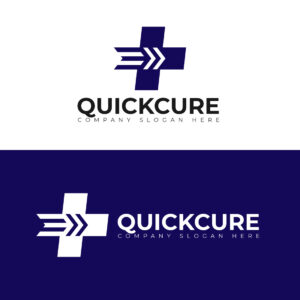 QuickCure Medical Logo Design | Fast Healthcare, Pharmacy & Emergency Care Vector cover image.