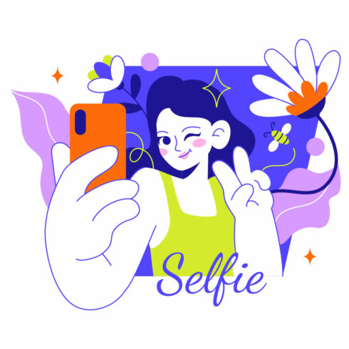 4 Selfie Vector Illustration cover image.