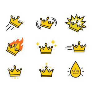 Set of Golden Crown Vector Icons cover image.