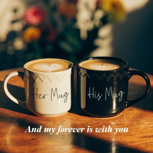 Forever With You – Romantic His & Her Coffee Mug Mockup Pair cover image.
