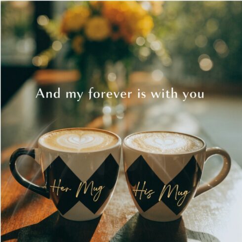 “Our Forever – Elegant His & Her Romantic Coffee Mug Mockup Pair” cover image.