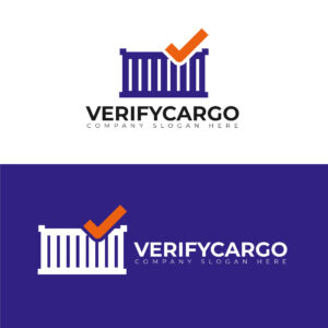 VerifyCargo - Logistics Cargo & Shipping Container Logo Vector cover image.