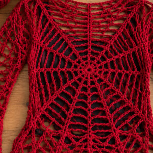 Crimson Web Gothic Crochet Top PDF Pattern | Red Spider Web Lace Blouse – Special Price $799 cover image.