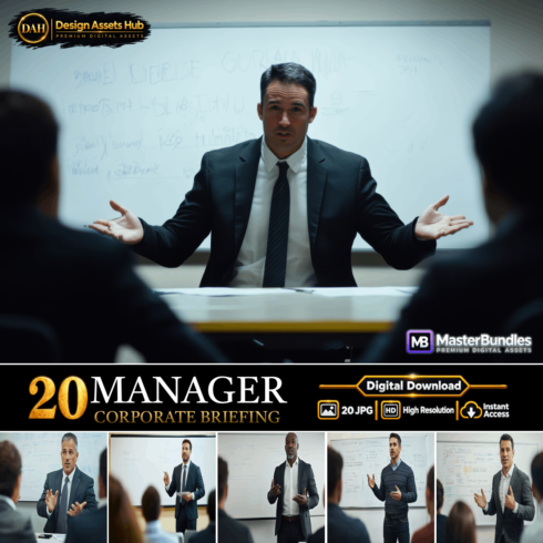 CORPORATE MANAGER BRIEFING AND BUSINESS PRESENTATION BACKGROUNDS cover image.