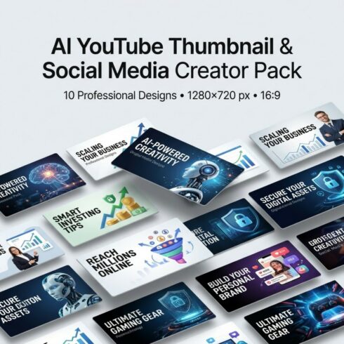 AI YouTube Thumbnail & Social Media Creator Pack cover image.