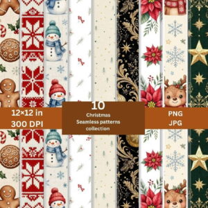Christmas pattern bundles cover image.