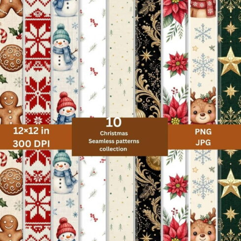 Christmas pattern bundles cover image.