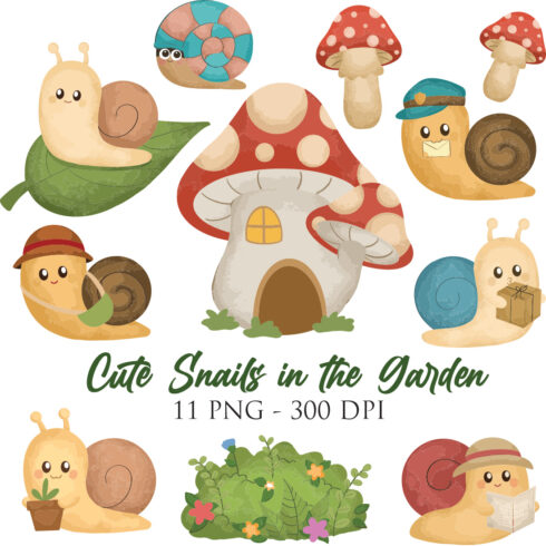 Cute Snails in the garden cover image.