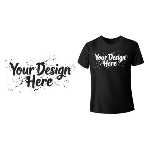 Black Short-Sleeve T-Shirt Custom Design Mockup cover image.