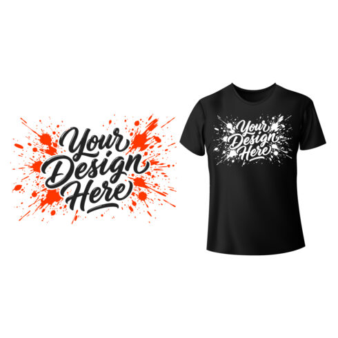**Title:** Black Short-Sleeve T-Shirt Custom Design Mockup cover image.