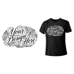 Black Short-Sleeve T-Shirt Custom Design Mockup cover image.