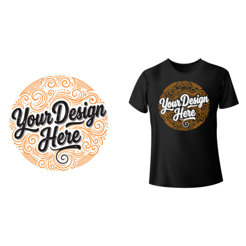 Black Short-Sleeve T-Shirt Custom Design Mockup cover image.
