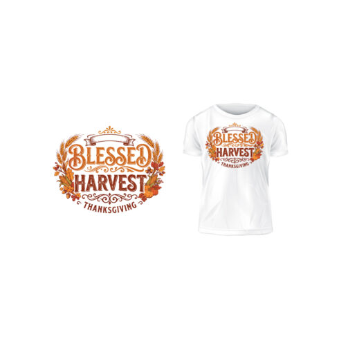 Autumn Blessings Seasonal Greetings Fall Typography T-Shirt Design Vector cover image.