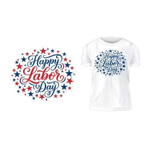 Happy Labor Day Patriotic Typography T-Shirt Design Vector cover image.