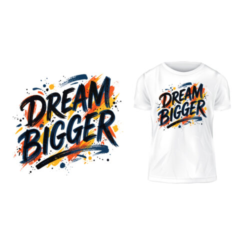 Title: Dream Big Believe Bigger Inspirational Typography cover image.