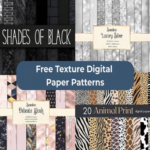 Free Texture Digital Paper Patterns Bundle โ High-Resolution Background Textures for Crafts & Design cover image.