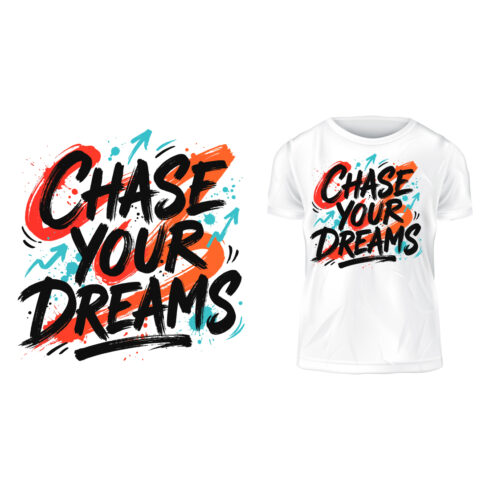 Chase Your Dreams Inspirational Typography Design cover image.