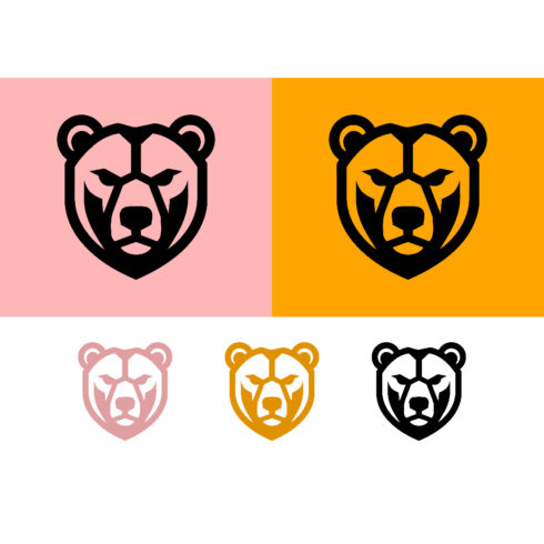Bear face emblem with sharp lines modern logo cover image.
