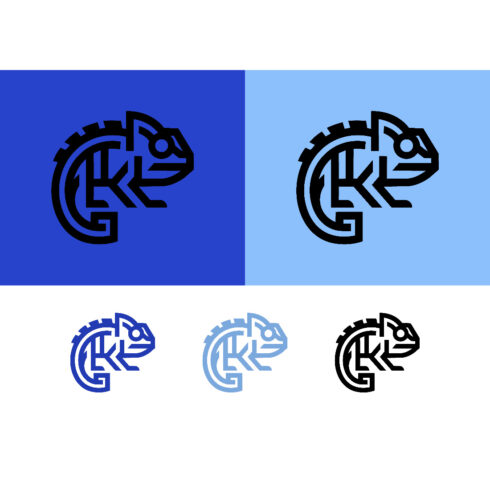 Chameleon logo design abstract with letter K graphic cover image.